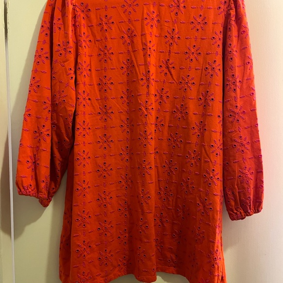 J. Jill Red Top with Pink Embroidery - Picture 3 of 3